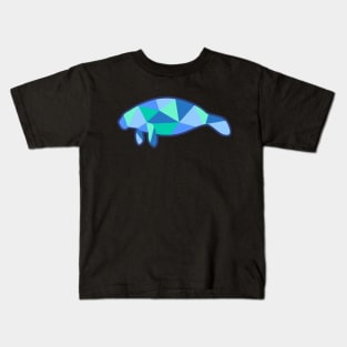 Geometric Manatee Blue - Full Front Kids T-Shirt